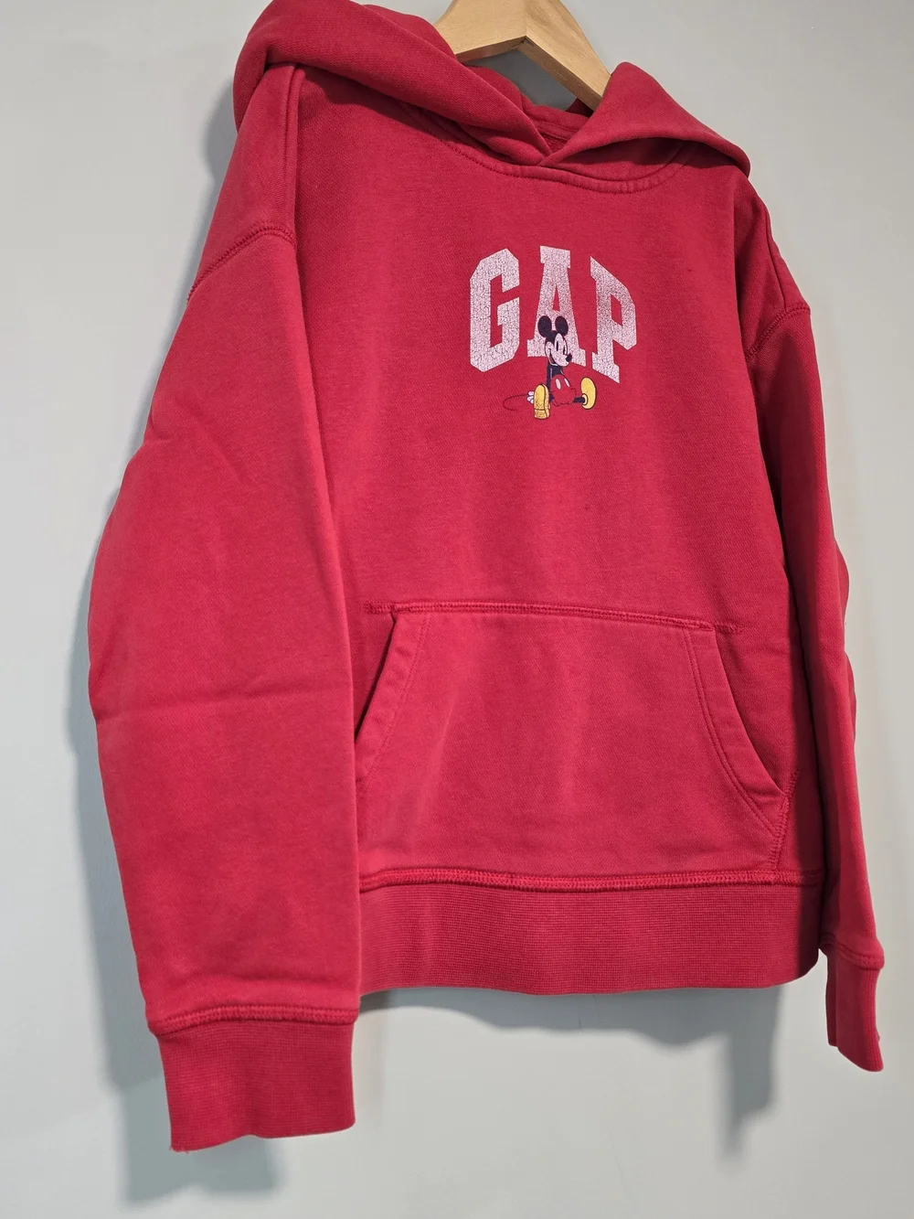 GAP Kids Red Mickey Hoodie - Pullover. Disney Red Heavy Cotton. Minor Flaws.